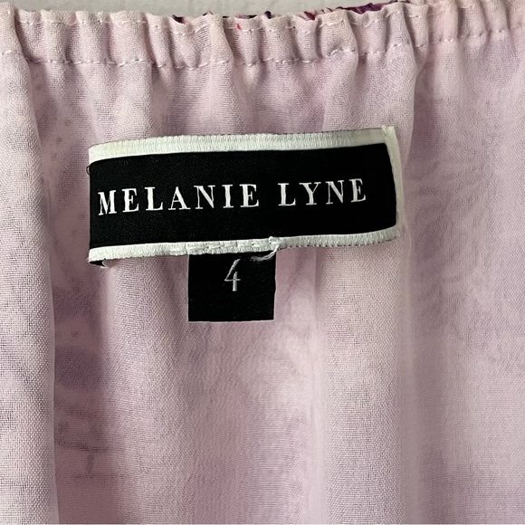 MELANIE LYNE-Paisley Smocked Waist Blouse Pink Purple Boho Top Size 4 - Picture 10 of 10